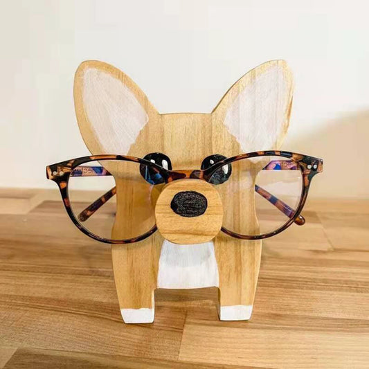 Animal Glasses Stand Holder Creative Puppy Dog Pet Shape Glasses Rack For Christmas Gift Wooden Home Office Desk Decor Peaceful Pleasures Health and Wellness