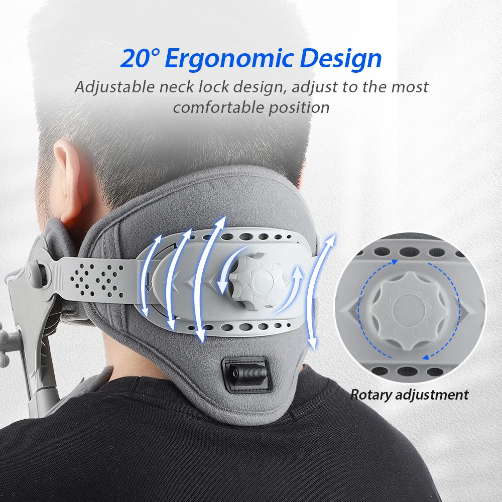 3 in 1 Neck Cervical Traction Electric Heating Spine Stretcher Support Collar Home Chiropractic Tool Spine Neck Posture Brace Peaceful Pleasures Health and Wellness