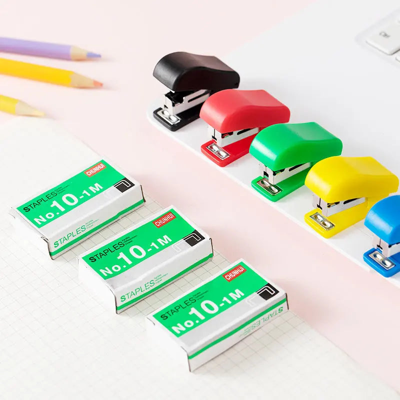 Mini Stapler Set for Office And School Manual Paper Book Binding with Random Color Staples Stationery for Binding stapler Peaceful Pleasures Health and Wellness