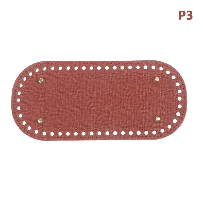 PU Leather Bag Bottom Base with Holes for DIY Crochet Bags