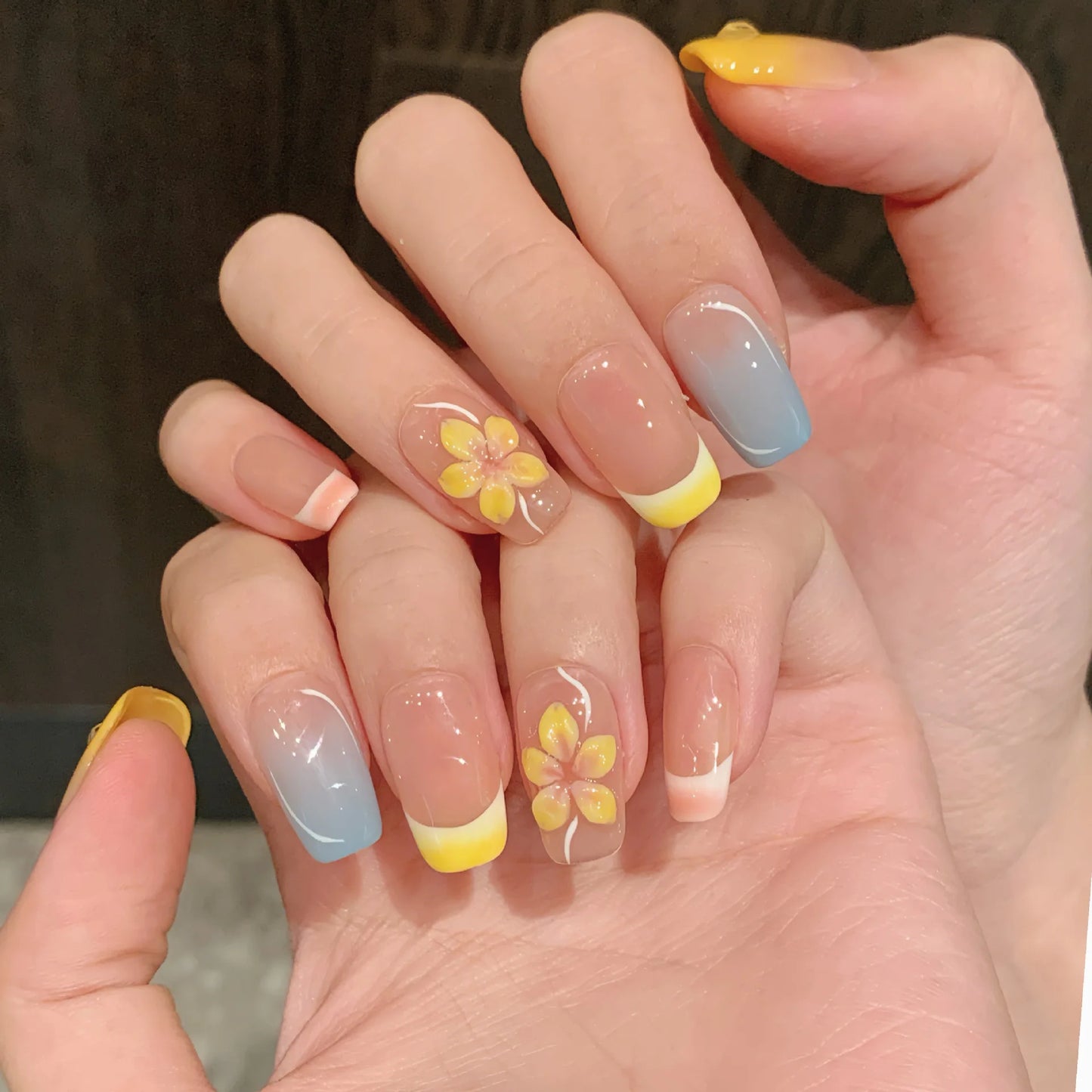 10pcs Handmade Pink French Press on Nails Shiny Cat Eye Petal Design False Nails Wearable Full Cover French Oval False Nail Tips Peaceful Pleasures Health and Wellness S