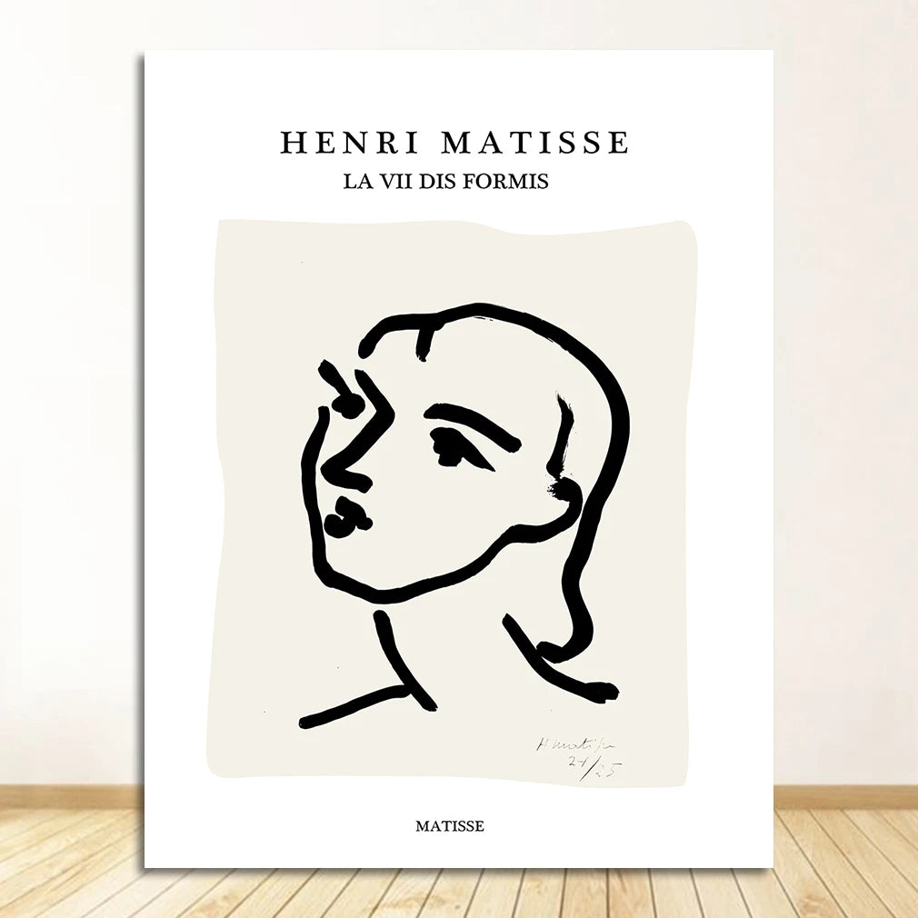 Nordic Matisse Leaf & Figure Canvas Wall Art | Living Room