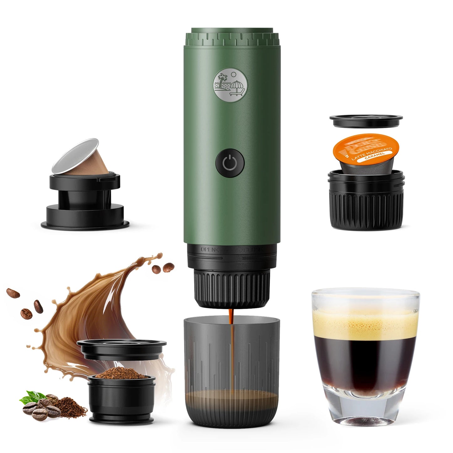 3-in-1 Portable Espresso Machine | USB-C Self-Heating Travel Coffee
