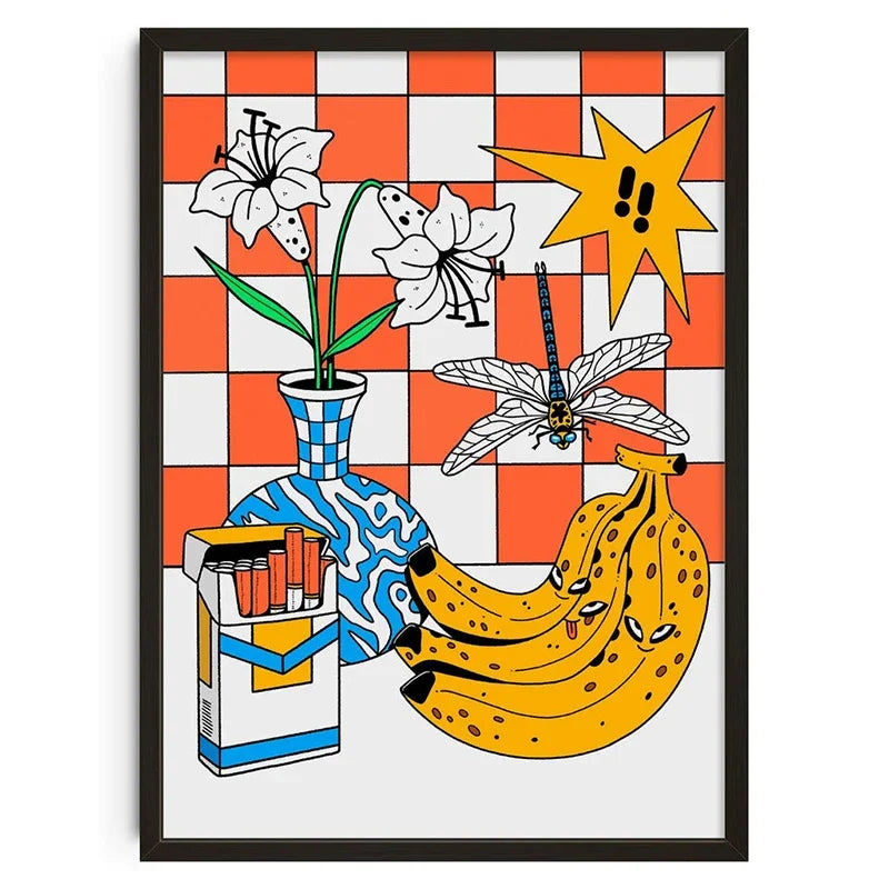 Japanese Okinawa Prefecture Canvas Poster Mid-century Bauhaus Geometric Snake Animal Wall Art Prints for Living Room Home Dec Peaceful Pleasures Health and Wellness