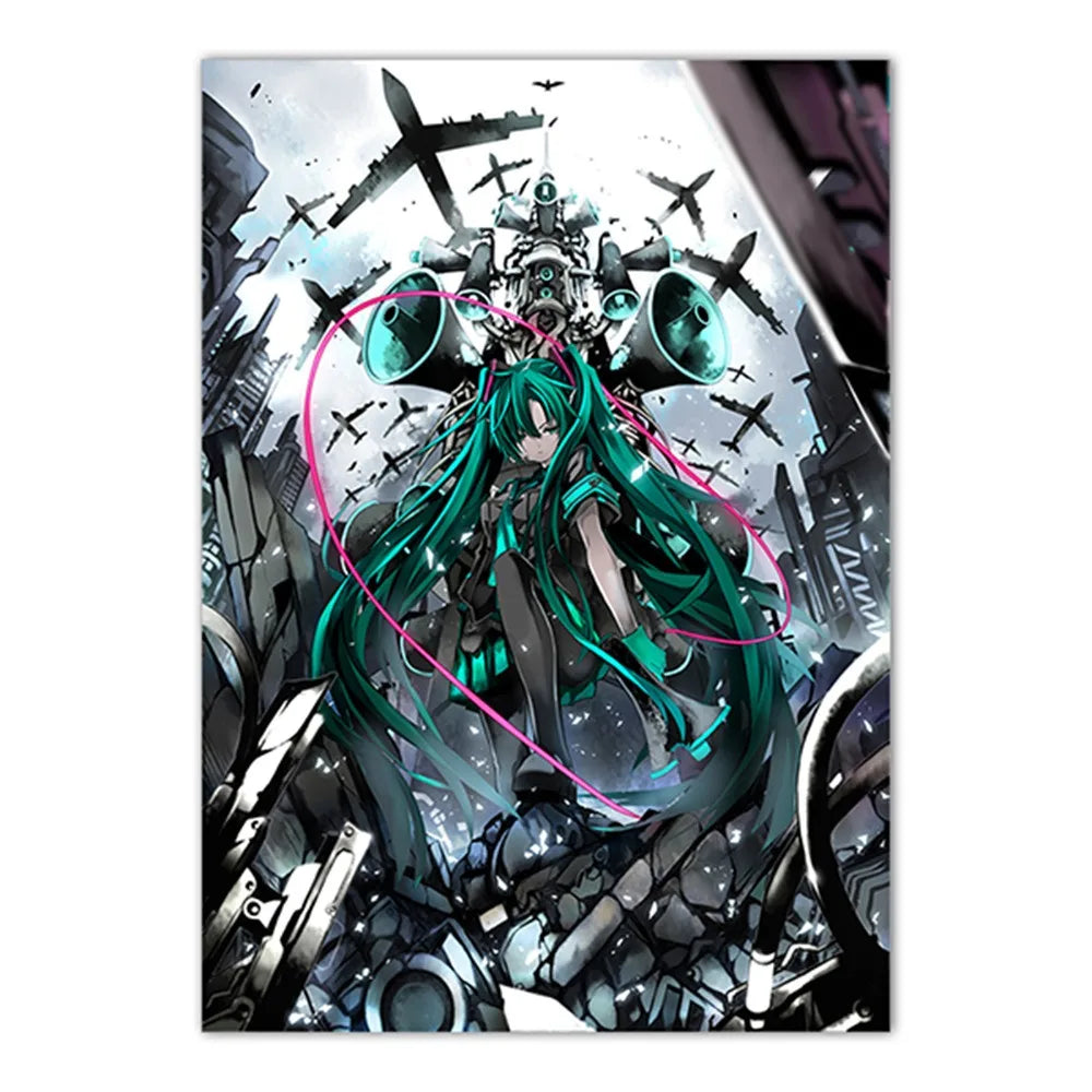 Hatsune Miku Canvas Wall Art Print | Anime Room Decor