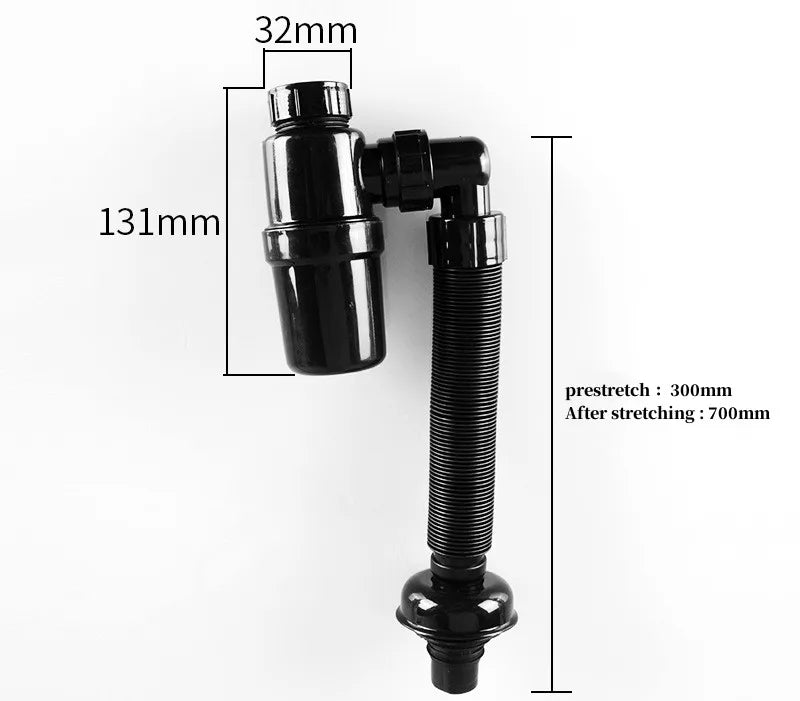 Flexible Sink Drain Pipe Kit – Anti-Odor & Anti-Clog Universal