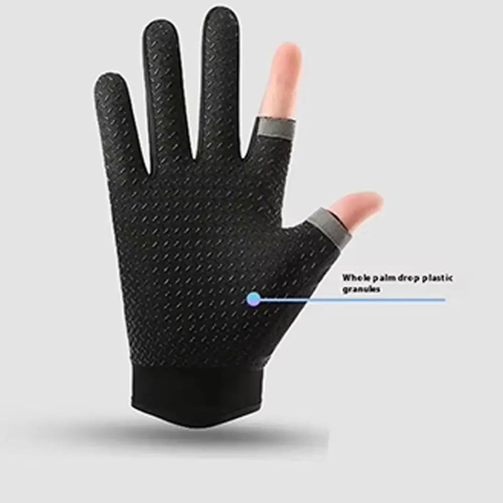 Ice Silk Fingerless UV Gloves for Cycling, Fishing & Driving
