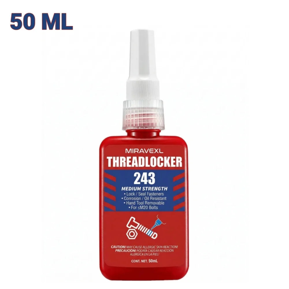 MIRAVEXL 243 Threadlocker Medium Strength Anaerobic Adhesive Antiloose Screw Glue Oil Resistant Fastener Sealant 10ml 50ml Peaceful Pleasures Health and Wellness 50ML