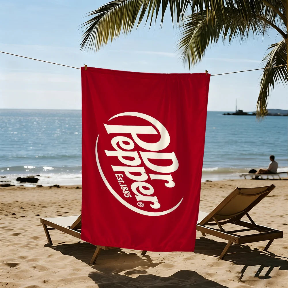 Dr Pepper Quick-Dry Beach Towel | Soft Microfiber Pool Towel Quick-Dry Beach Towel Peaceful Pleasures Health and Wellness