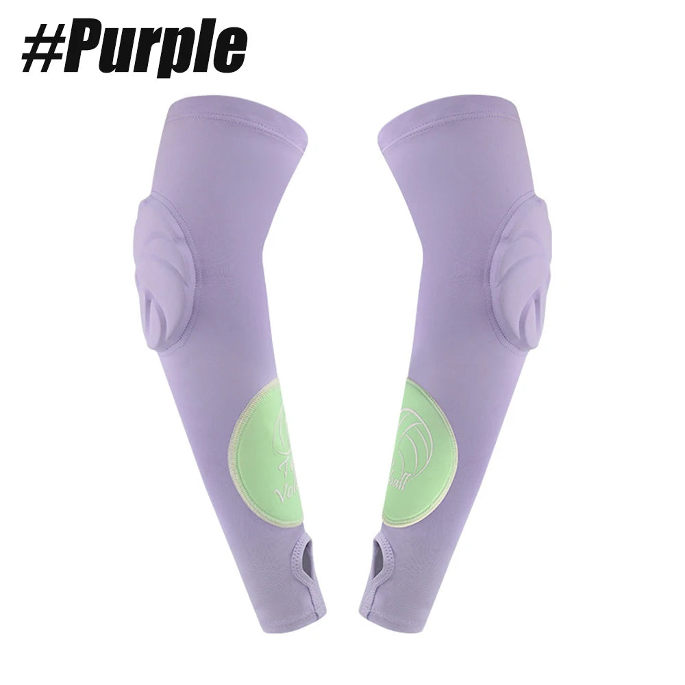 WEFITON Volleyball Arm Sleeves with EVA Pads & Thumbhole Volleyball Arm Sleeves Peaceful Pleasures Health and Wellness Purple-1Pair XL