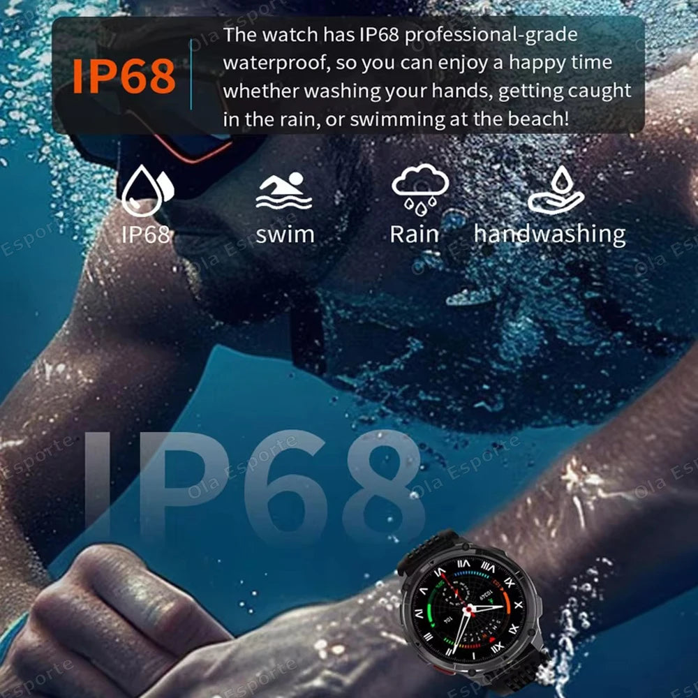 2026 New Military 1100mAh Big Battery Outdoor Smart Watch Men GPS Path Compass 10ATM Waterproof Calls AMOLED HD Sport Smartwatch Peaceful Pleasures Health and Wellness
