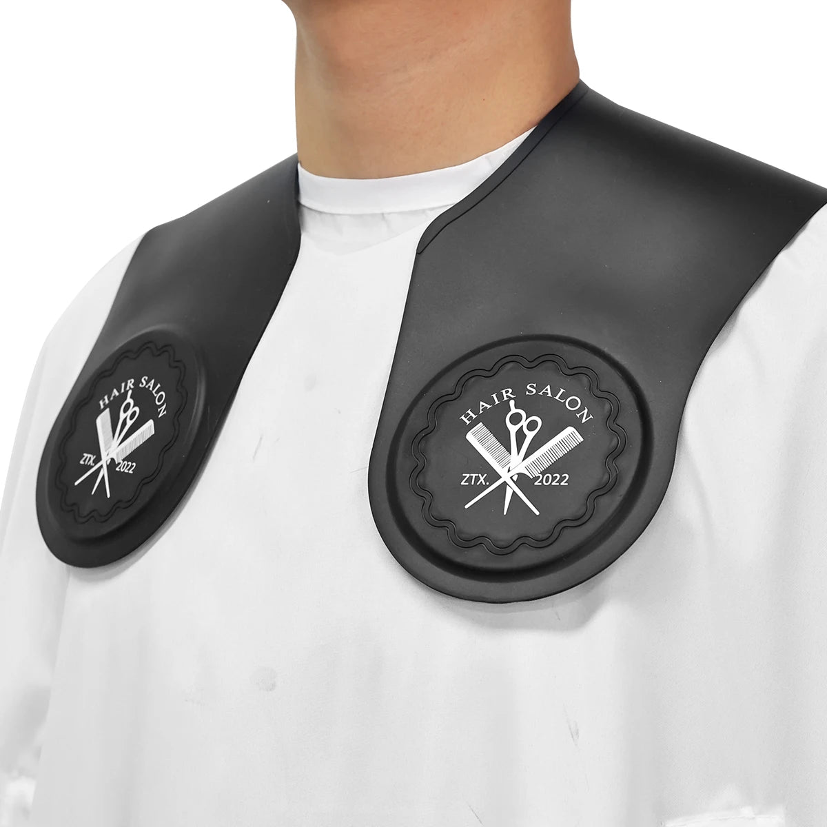 Black Silicone Waterproof Barber Hair Cutting Collar Hair Dyeing Shawls Neck Wrap Guard Haircut Shoulder Pad Scarf Styling Tool Peaceful Pleasures Health and Wellness