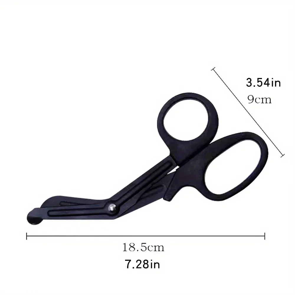 First Aid Kit Survival Kit Aluminum Rod Tourniquet Gauze Scissors Accessories Tool Outdoor Adventure Supplies Self Defense Peaceful Pleasures Health and Wellness 18cm scissors