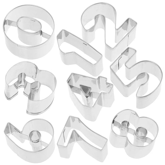 10Pcs Number Cookie Mold Stainless Steel Biscuit Cutter DIY Home Baking Accessories Reusable Festival Birthday Birthday Party Peaceful Pleasures Health and Wellness other