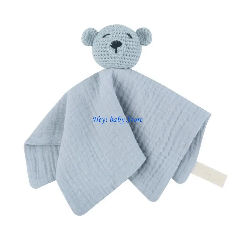 Baby Knitted Bear Security Comforter | Soft Cotton Burp Cloth