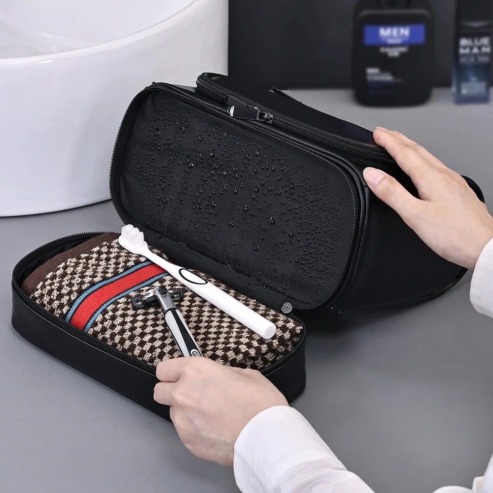 2026 New Men's Business Toiletry Bag Large-capacity High-end Multi-functional Waterproof Makeup Bag Hand-held Storage Bag Peaceful Pleasures Health and Wellness