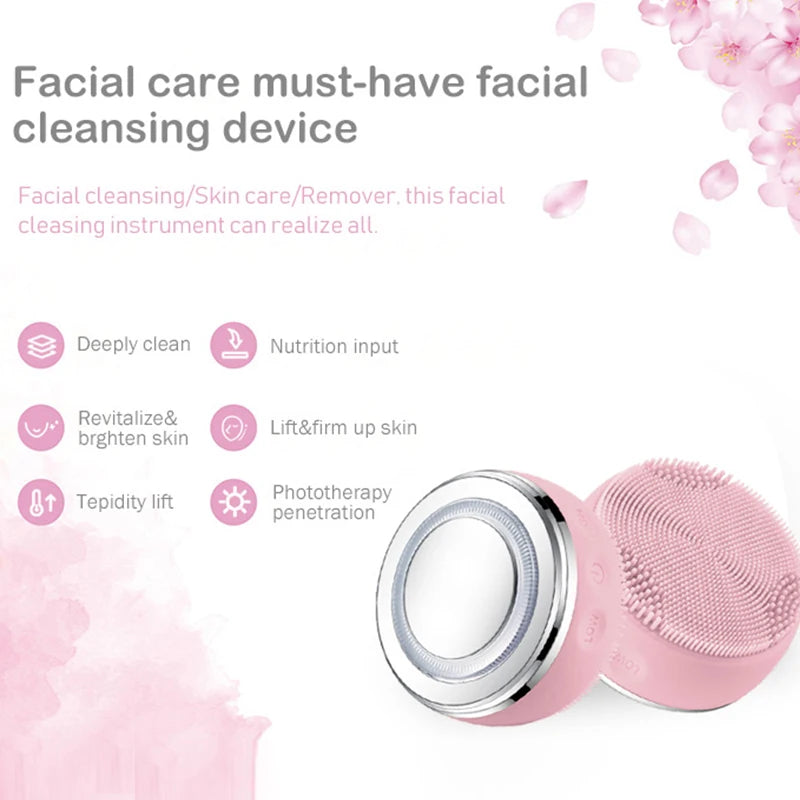 Upgraded Silicone Face Scrubber Cleaning and Exfoliating Waterproof Face Wash Brush Sonic Facial Cleansing Brush for Women Peaceful Pleasures Health and Wellness