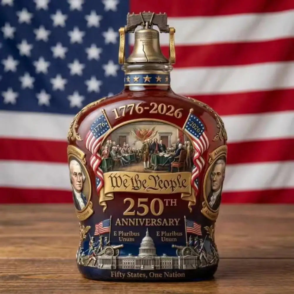 Patriotic Whiskey Decanter High Quality 250TH Anniversary Whisky Bottle Exquisite Embossed Craftsmanship Decoration Wine Bottle Peaceful Pleasures Health and Wellness