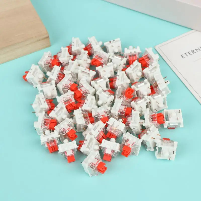 50Pcs 3 Pin Tactile Switch Plastic For Electrical Equipment Tools Keyboard Switch Keyboard Clicker Key Replacement Peaceful Pleasures Health and Wellness 50pcs Red
