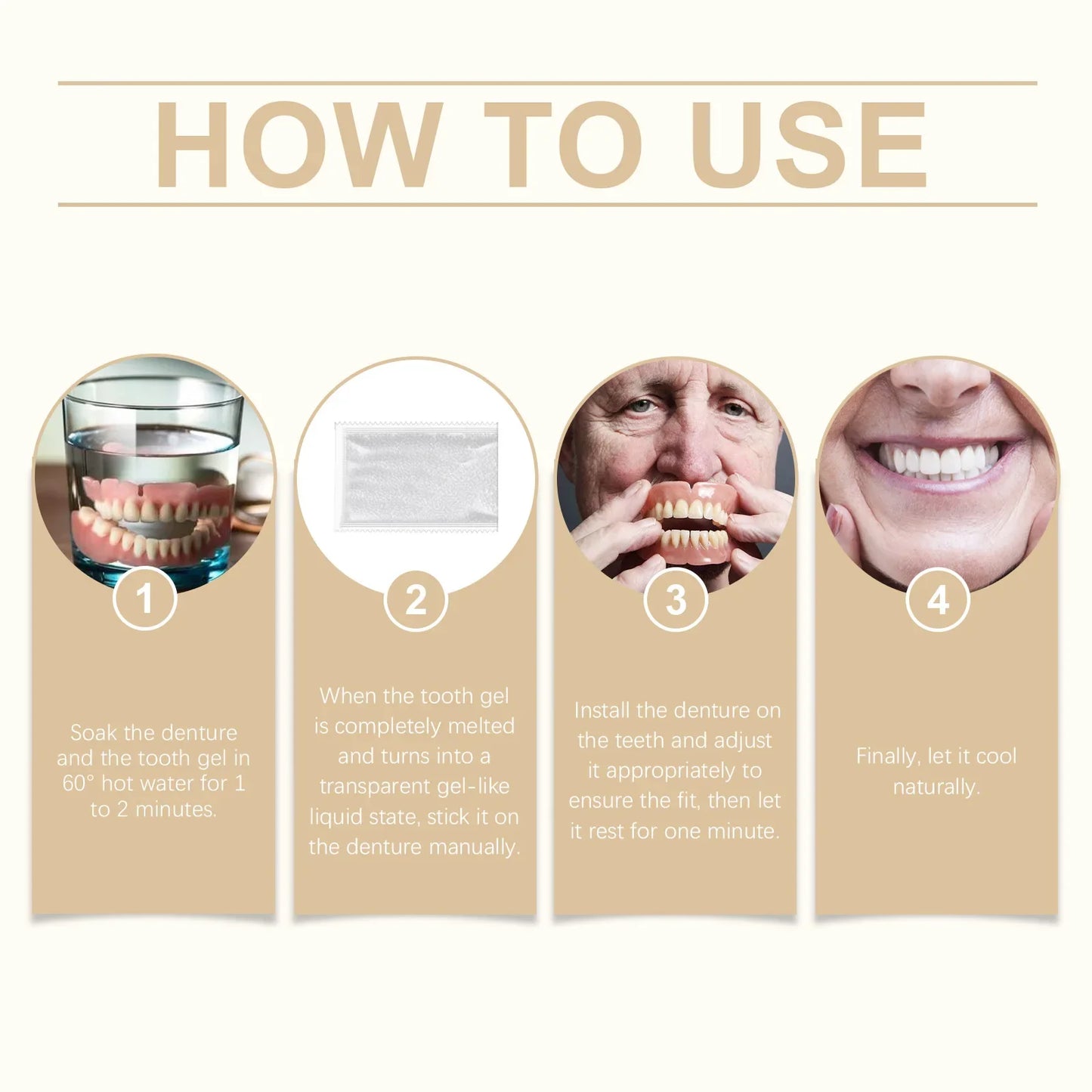 Oralhoe Soft Silicone Temporary Dentures Full Set – Upper & Lower