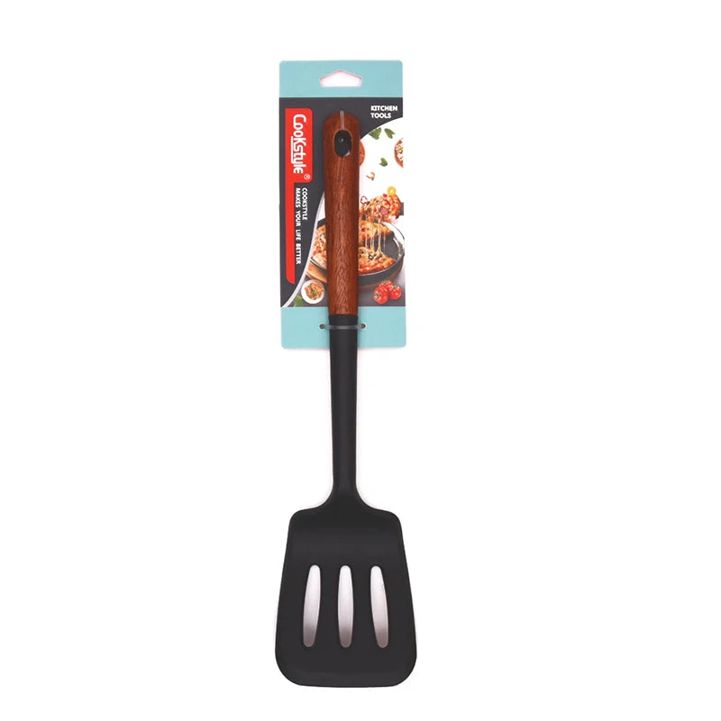 7-Piece Wooden Silicone Nonstick Kitchen Utensil Spatula Set Kitchen Utensil Set Peaceful Pleasures Health and Wellness A5