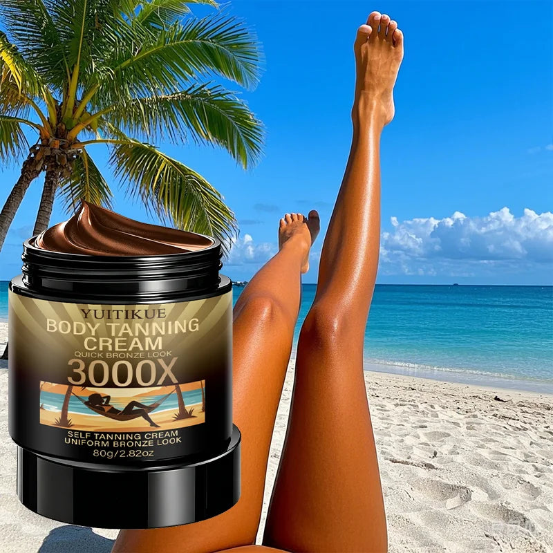 YUITIKUE 3000X Body Tanning Cream 80g for Quick, Uniform Bronze Sunless Tanning Look Peaceful Pleasures Health and Wellness