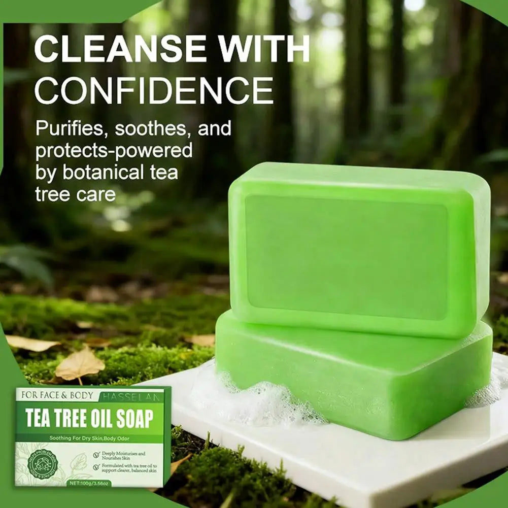 Green Tea Tree Oil Bar Soap – Natural Face & Body Cleanser