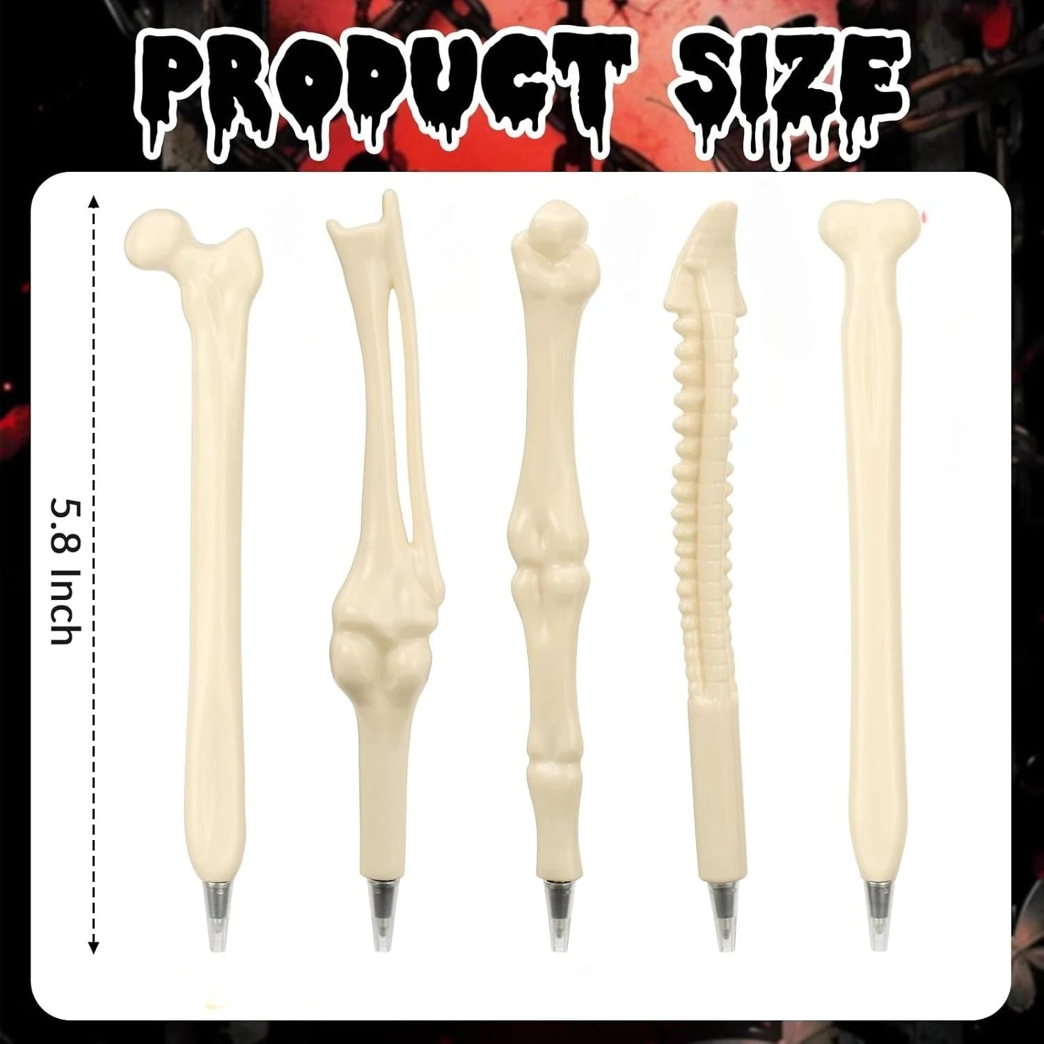 Bone Ballpoint Pen, Novelty Skeleton Ballpoint Pens, Beige Bone Shape Pens for School Office Halloween Birthday Party Peaceful Pleasures Health and Wellness