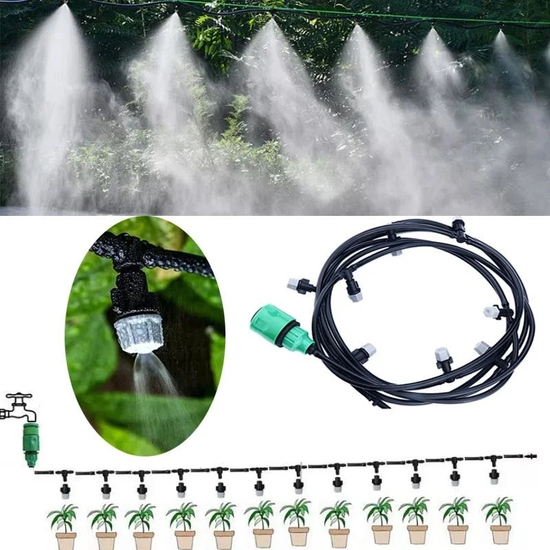 Irrigation 10Meters 10 Sprinklers Nozzles Water Sprayer Misting Fog