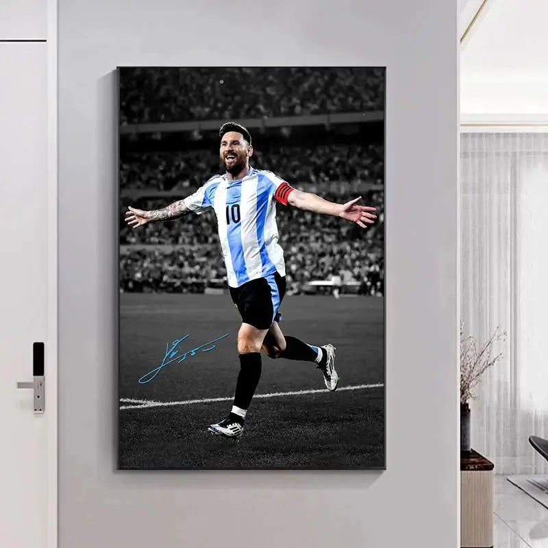 Soccer Player Canvas Wall Art Print | Football Portrait Poster Canvas Wall Art Peaceful Pleasures Health and Wellness