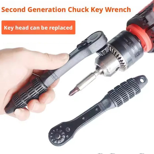 Quick Change Drill Chuck Key Ratchet Wrench for Electric Drill 2 in 1 Labor Saving Bit Removal Tool Hand Tool Peaceful Pleasures Health and Wellness