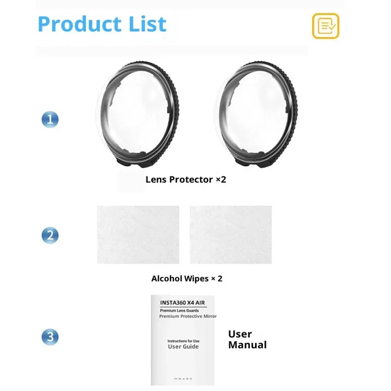 Insta360 X4 Air Optical Glass Lens Guards | Anti-Scratch Cover