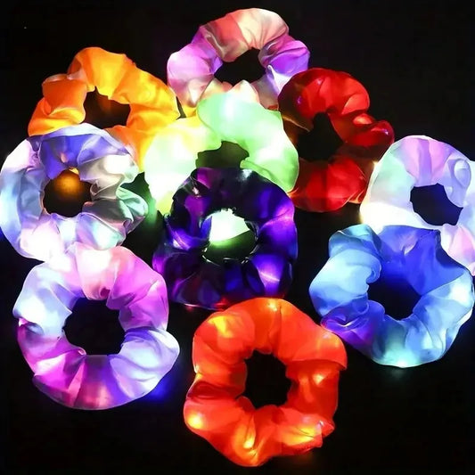 LED Glow Sausage Hair Tie Headband – Light-Up Party Hairband LED Party Headband Peaceful Pleasures Health and Wellness