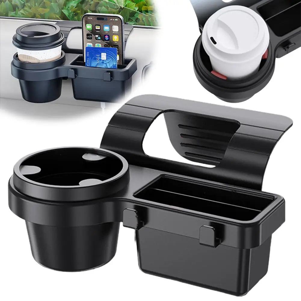 Car window rack Organizer Box with Cup Holder Drink Holder Window Phone Slot Hanging Storage Rack for Vehicle Peaceful Pleasures Health and Wellness