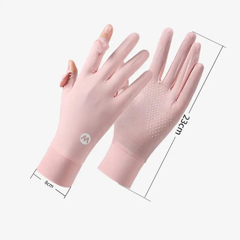 Women's Ice Silk UV Sun Protection Gloves | Lightweight Summer