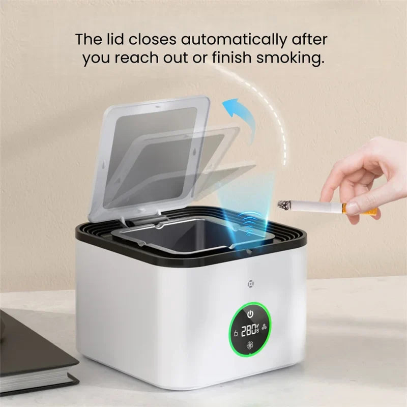 Smokeless Ashtray with Lid – USB HEPA Air Purifier