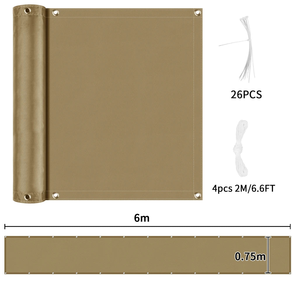 Outdoor Privacy Screen Fence Sunshade Net | Balcony Garden