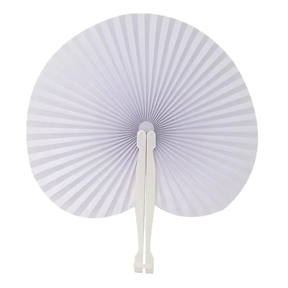 Custom White Heart Paper Fan – Wedding & Party Souvenir Gift Peaceful Pleasures Health and Wellness