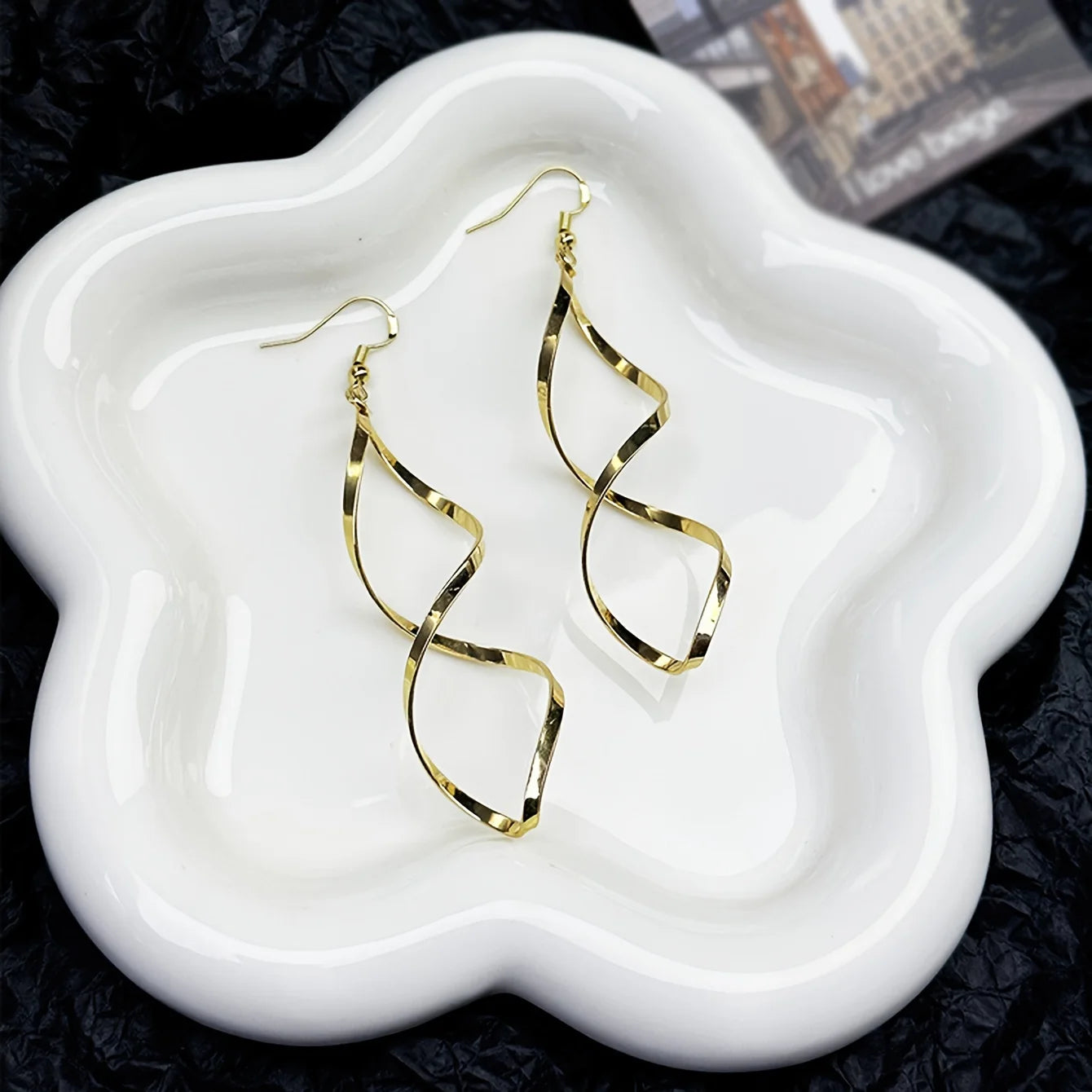 Women's Spiral Wave Drop Earrings | Stainless Steel Gift Pair