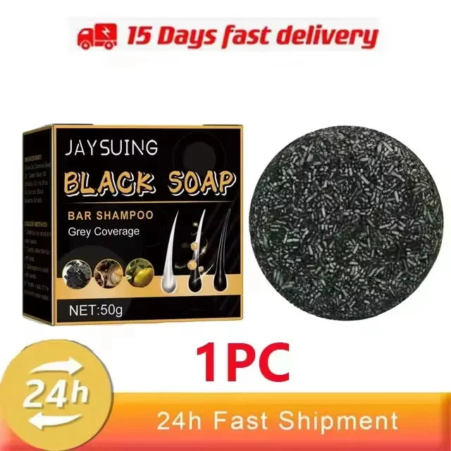 Herbal Gray to Black Hair Darkening Shampoo Bar | Jaysuing
