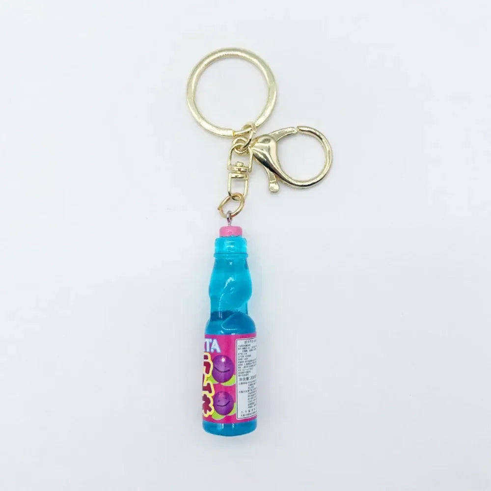 Miniature Japanese Ramune Soda Keychain – Kawaii Resin Charm