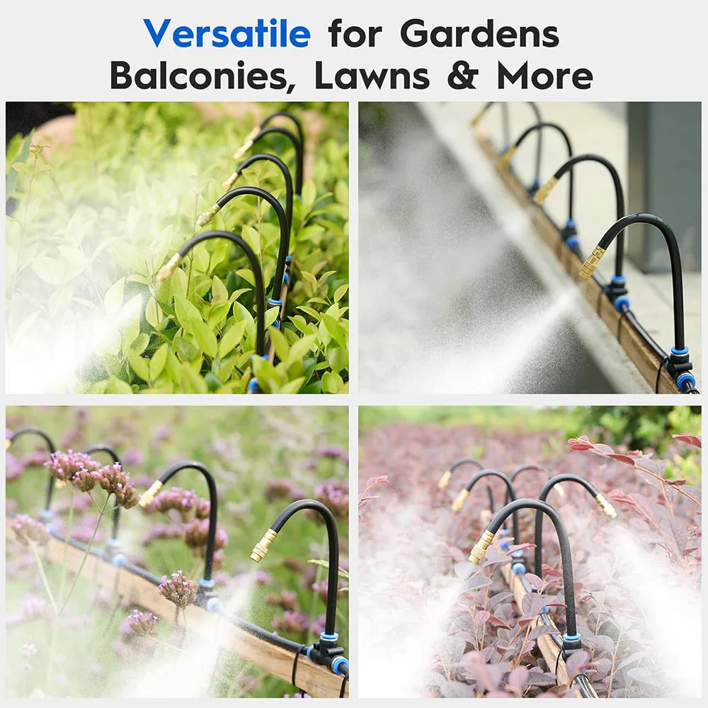 20/30/50cm 360° Free-bend Misting Nozzle Adjustable Brass Atomization Sprayer Garden Irrigation Watering for 6/8/10/12mm PE Hose Peaceful Pleasures Health and Wellness