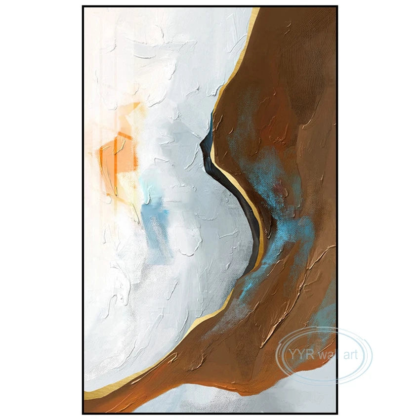 Home Decor Poster Handmade Wall Art Texture Mural Modern Abstract Oil Painting Acrylic Unframed Picture For Living Room Bedroom Peaceful Pleasures Health and Wellness No frame 130cmx250cm