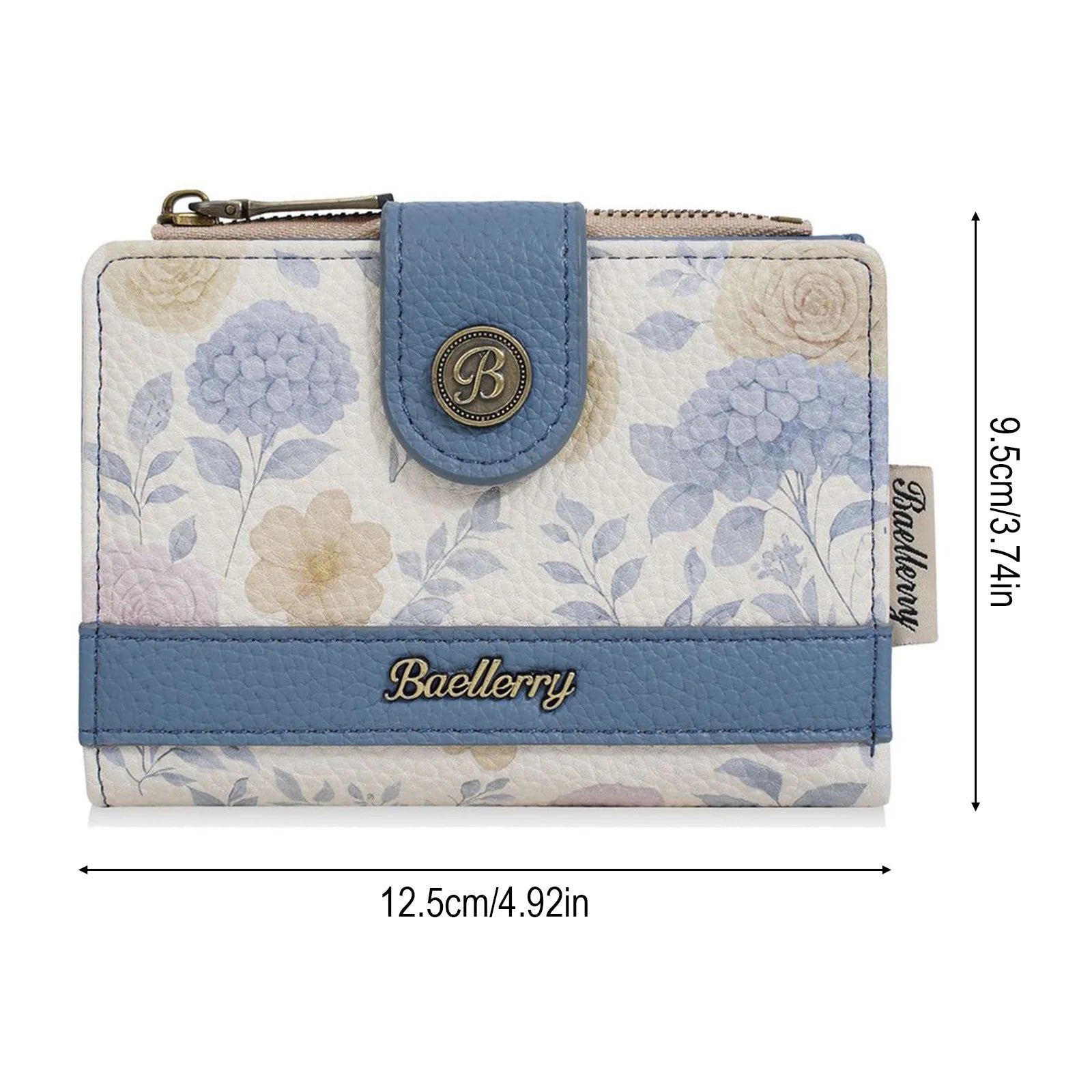 Women's Short Wallet with Multiple Card Slots Korean Style PU Leather Handheld Purse for Daily Use Peaceful Pleasures Health and Wellness