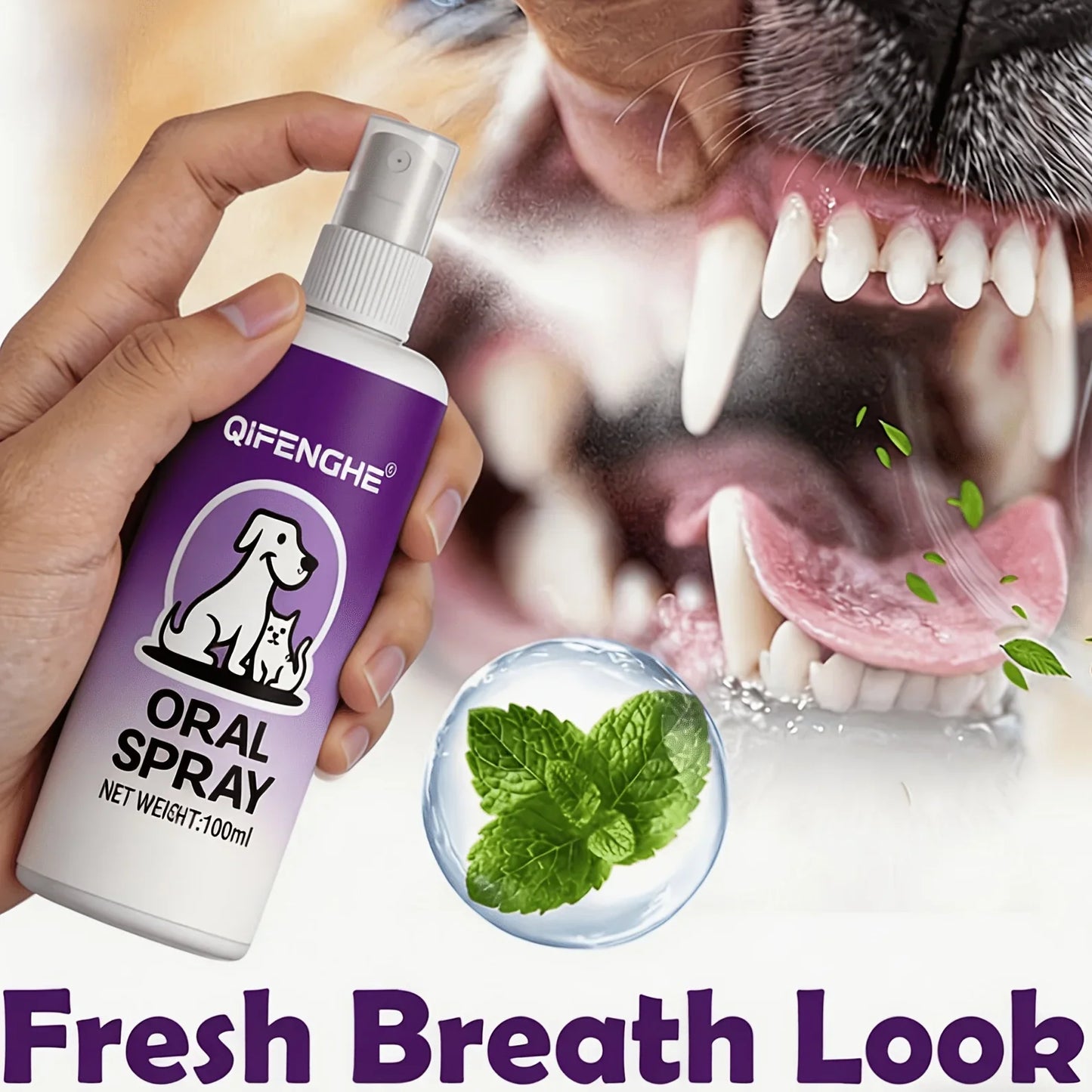 Pet Breath Spray – Fresh Oral Hygiene Mist for Dogs & Cats