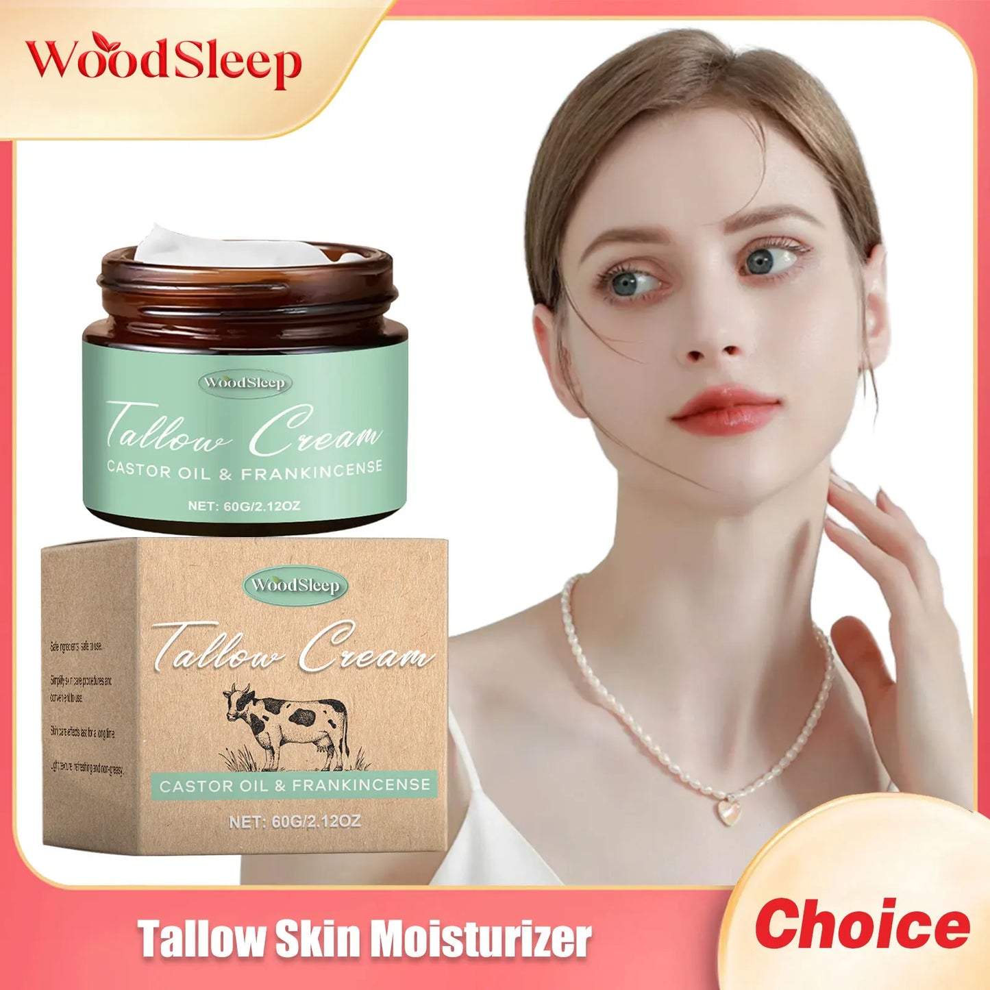 WOODSLEEP Beef Tallow Face Cream – Deep Moisturizer 60g