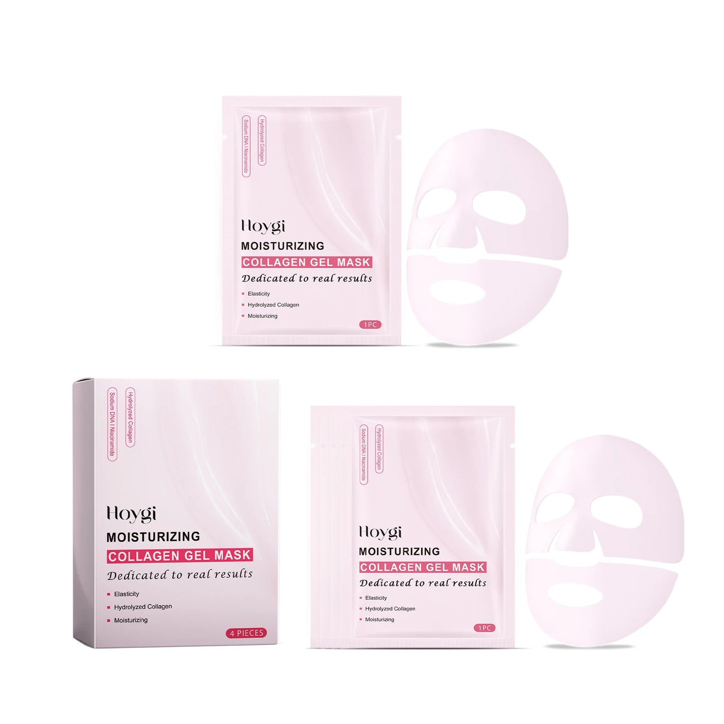 Hydrolyzed Collagen Sheet Mask Reduce Fine Lines Increase Skin Elasticity Firming Nourishing Shrink Pores Sodium DNA Facial Mask Peaceful Pleasures Health and Wellness