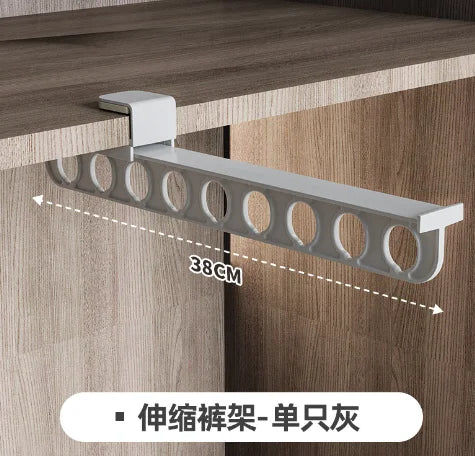 Retractable Closet Pull Out Rod Heavy Duty Closet Valet Rod Suitable for Wardrobes and Storage Areas Peaceful Pleasures Health and Wellness Gray