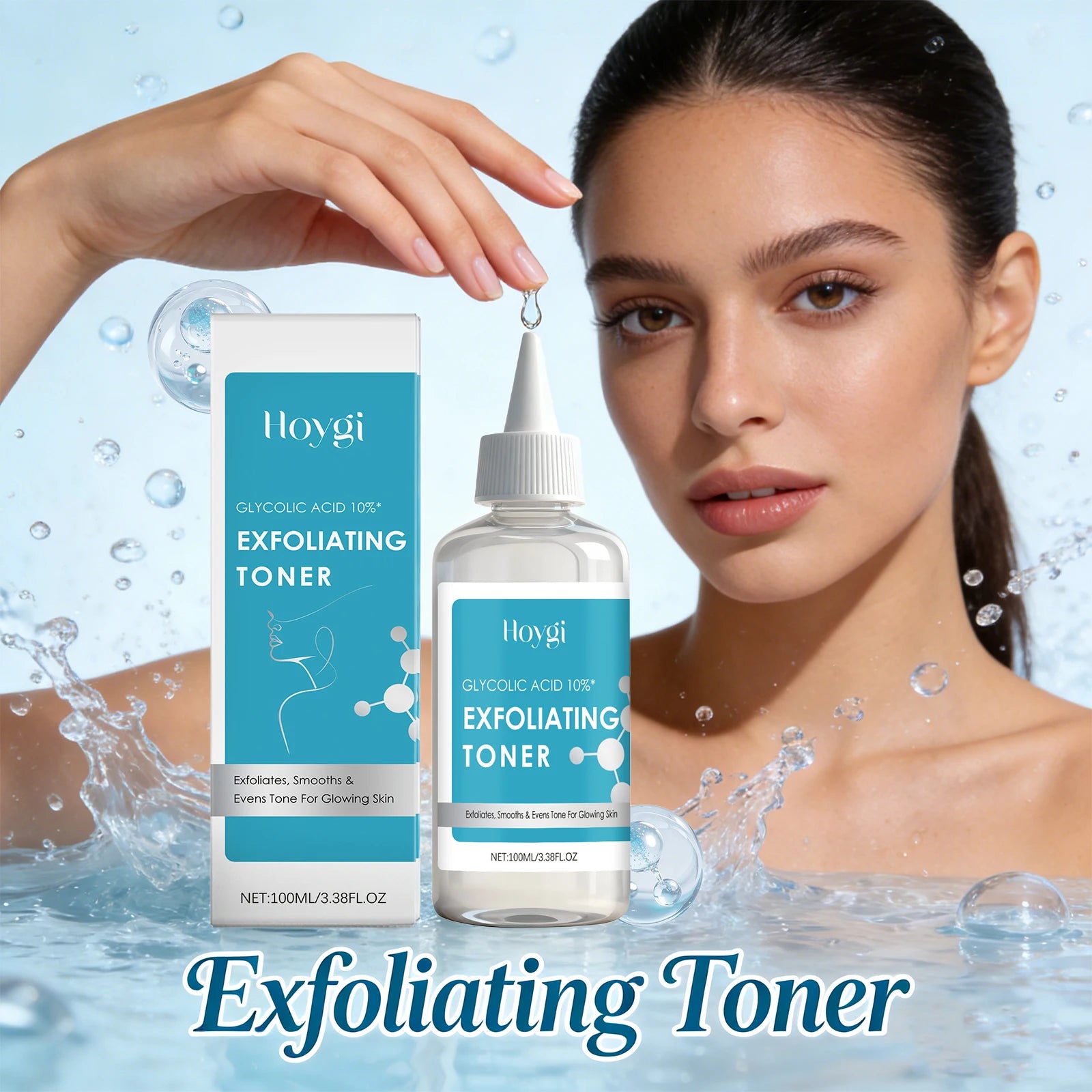 Glycolic Acid 10% Toner Clarifying Dead Skin Removal Even Skin Tone Exfoliation Anti Acne Nourishing Moisturizing Face Serum Peaceful Pleasures Health and Wellness