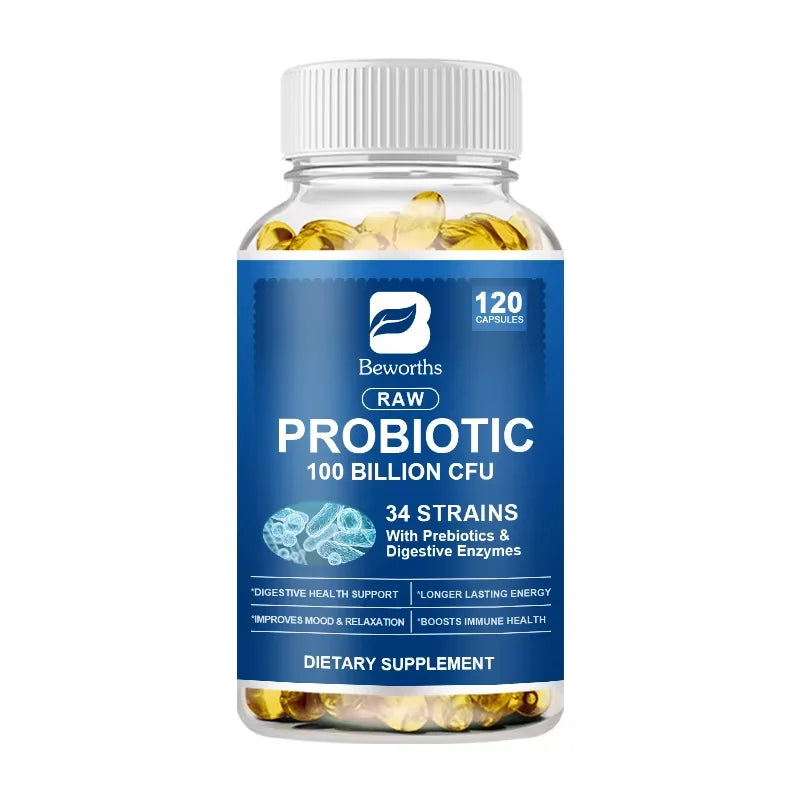 Probiotic Capsules – Digestive, Immune & Gut Health 120ct Peaceful Pleasures Health and Wellness 120PCS 5Bottels United States